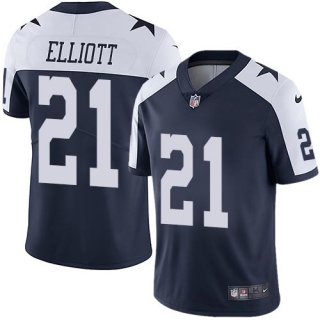 Nike Cowboys -21 Ezekiel Elliott Navy Blue Thanksgiving Stitched NFL Vapor Untouchable Limited Throw