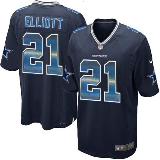 Nike Cowboys -21 Ezekiel Elliott Navy Blue Team Color Stitched NFL Limited Strobe Jersey