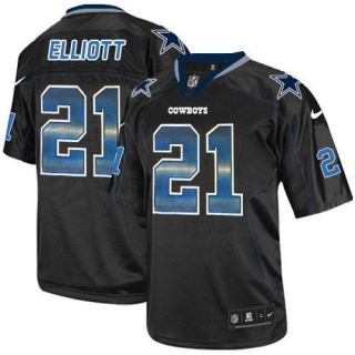 Nike Cowboys -21 Ezekiel Elliott Lights Out Black Stitched NFL Elite Strobe Jersey