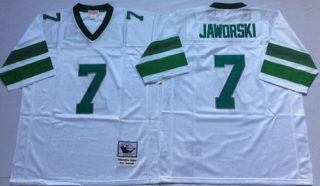 Mitchell And Ness Eagles -7 Ron Jaworski White Throwback Stitched NFL Jersey