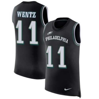 Nike Eagles -11 Carson Wentz Black Alternate Stitched NFL Limited Rush Tank Top Jersey