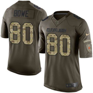 Nike Cleveland Browns -80 Dwayne Bowe Green Stitched NFL Limited Salute to Service Jersey