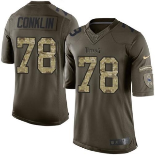 Nike Titans -78 Jack Conklin Green Stitched NFL Limited Salute to Service Jersey