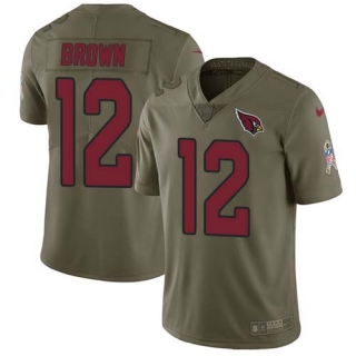 Nike Cardinals -12 John Brown Olive Stitched NFL Limited 2017 Salute to Service Jersey