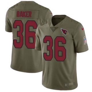 Nike Cardinals -36 Budda Baker Olive Stitched NFL Limited 2017 Salute to Service Jersey