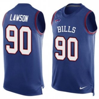 Nike Bills -90 Shaq Lawson Royal Blue Team Color Stitched NFL Limited Tank Top Jersey