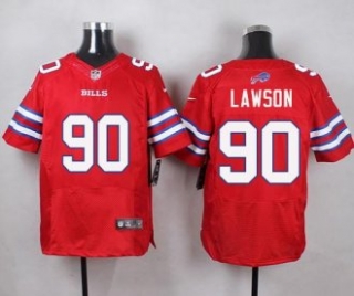 Nike Bills -90 Shaq Lawson Red Stitched NFL Elite Rush Jersey