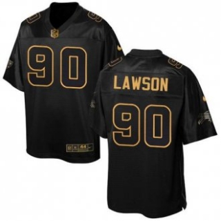 Nike Bills -90 Shaq Lawson Black Stitched NFL Elite Pro Line Gold Collection Jersey