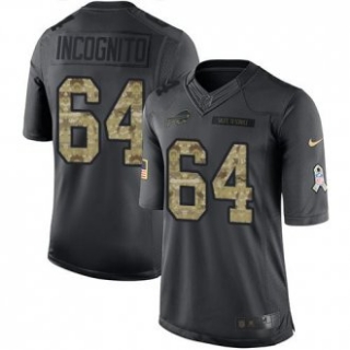 Buffalo Bills -64 Richie Incognito Nike Anthracite 2016 Salute to Service Jersey