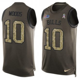 Nike Bills -10 Robert Woods Green Stitched NFL Limited Salute To Service Tank Top Jersey