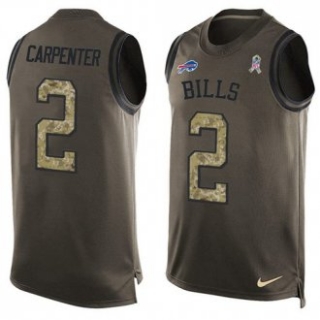 Nike Bills -2 Dan Carpenter Green Stitched NFL Limited Salute To Service Tank Top Jersey