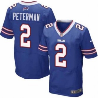 Nike Bills -2 Nathan Peterman Royal Blue Team Color Stitched NFL New Elite Jersey