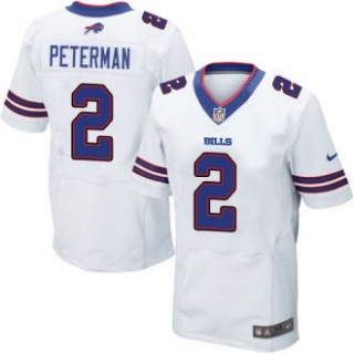 Nike Bills -2 Nathan Peterman White Stitched NFL New Elite Jersey