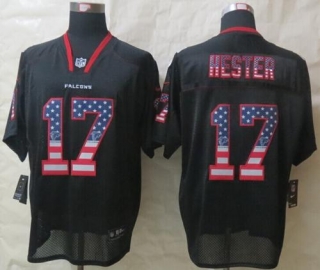 Nike Falcons -17 Devin Hester Black Men's Stitched NFL Elite USA Flag Fashion Jersey