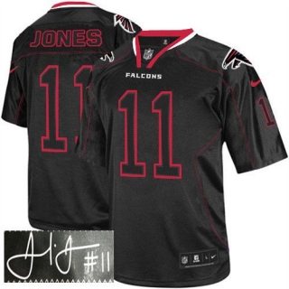 Nike Falcons -11 Julio Jones Lights Out Black Men's Stitched NFL Elite Autographed Jersey