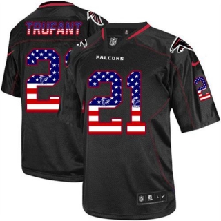 Nike Falcons -21 Desmond Trufant Black Men's Stitched NFL Elite USA Flag Fashion Jersey