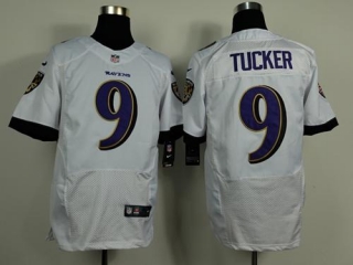 Nike Ravens -9 Justin Tucker White Men's Stitched NFL New Elite Jersey