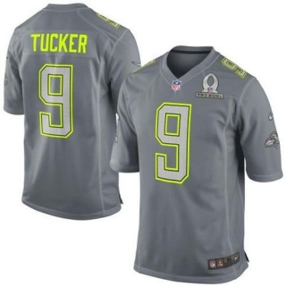 Nike Ravens -9 Justin Tucker Grey Pro Bowl Men's Stitched NFL Elite Team Sanders Jersey
