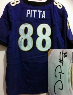 Nike Ravens -88 Dennis Pitta Purple Team Color Men's Stitched NFL Elite Autographed Jersey
