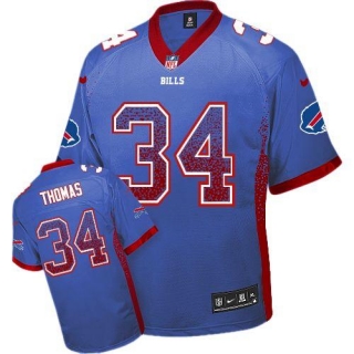 Nike Bills -34 Thurman Thomas Royal Blue Team Color Men's Stitched NFL Elite Drift Fashion Jersey