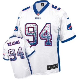 Nike Bills -94 Mario Williams White Men's Stitched NFL Elite Drift Fashion Jersey