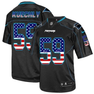 Nike Panthers -59 Luke Kuechly Black Men's Stitched NFL Elite USA Flag Fashion Jersey