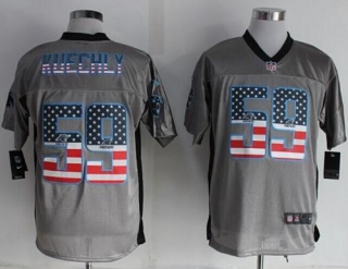 Nike Panthers -59 Luke Kuechly Grey Men's Stitched NFL Elite USA Flag Fashion Jersey