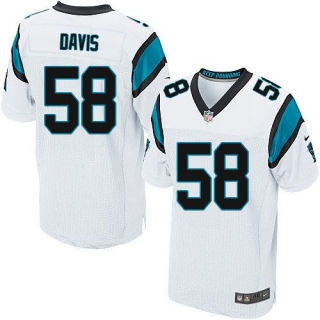 Nike Panthers -58 Thomas Davis White Men's Stitched NFL Elite Jersey