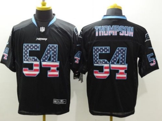 Nike Panthers -54 Shaq Thompson Black Men's Stitched NFL Elite USA Flag Fashion Jersey