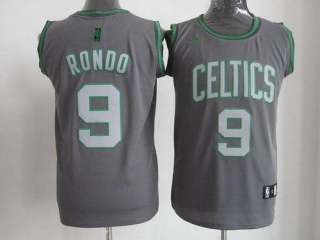 Boston Celtics -9 Rajon Rondo Grey Graystone Fashion Stitched NBA Jersey