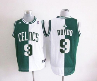 Boston Celtics -9 Rajon Rondo Green White Split Fashion Stitched NBA Jersey