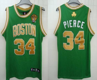Boston Celtics -34 Paul Pierce Stitched Green Gold Number Final Patch NBA Jersey