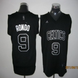 Boston Celtics -9 Rajon Rondo Black Shadow Stitched NBA Jersey