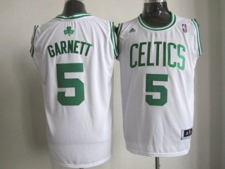 Boston Celtics -5 Kevin Garnett Stitched White NBA Jersey