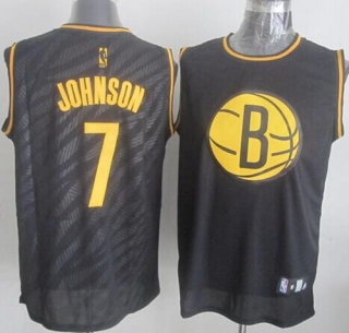 Brooklyn Nets -7 Joe Johnson Black Precious Metals Fashion Stitched NBA Jersey