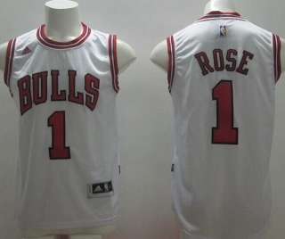 Revolution 30 Chicago Bulls -1 Derrick Rose White Stitched NBA Jersey