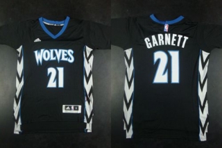 Minnesota Timberwolves -21 Kevin Garnett Black Alternate Stitched NBA Jersey