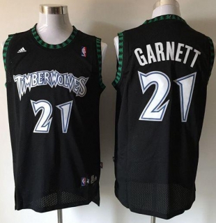 Minnesota Timberwolves -21 Retro Garnett Black Stitched NBA Jersey