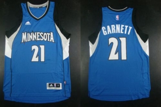 Minnesota Timberwolves -21 Kevin Garnett Blue Road Stitched NBA Jersey