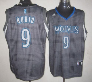 Minnesota Timberwolves -9 Ricky Rubio Black Rhythm Fashion Stitched NBA Jersey