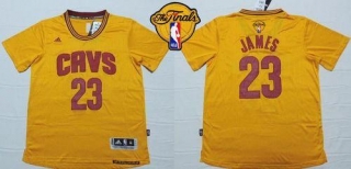 Cleveland Cavaliers -23 LeBron James Yellow Short Sleeve The Finals Patch Stitched NBA Jersey