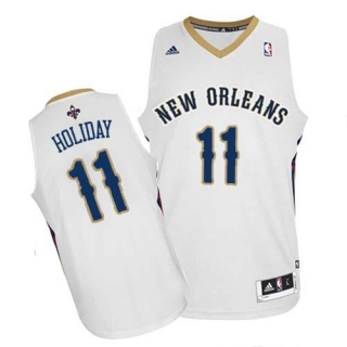 Revolution 30 New Orleans Pelicans -11 Jrue Holiday White Stitched NBA Jersey