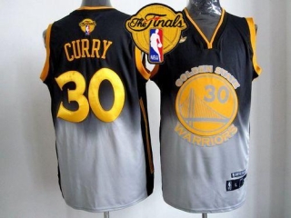 Golden State Warriors -30 Stephen Curry Black Grey Fadeaway Fashion The Finals Patch Stitched NBA Je