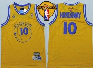 Golden State Warriors -10 Tim Hardaway Gold New Throwback The Finals Patch Stitched NBA Jersey