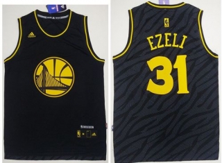 Golden State Warriors -31 Festus Ezeli Black Precious Metals Fashion Stitched NBA Jersey