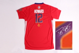 Autographed NBA Houston Rockets -12 Dwight Howard Red 2014 All Star Stitched Jersey