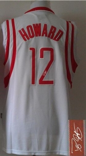 Revolution 30 Autographed Houston Rockets -12 Dwight Howard White Stitched NBA Jersey