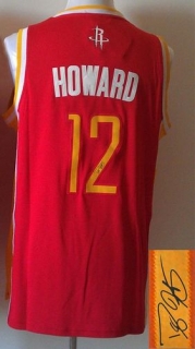 Revolution 30 Autographed Houston Rockets -12 Dwight Howard Red Alternate Stitched NBA Jersey