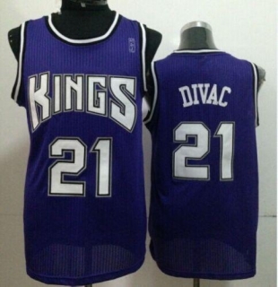 Sacramento Kings -21 Vlade Divac Purple Throwback Stitched NBA Jersey