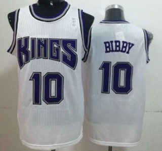 Sacramento Kings -10 Mike Bibby White Throwback Stitched NBA Jersey